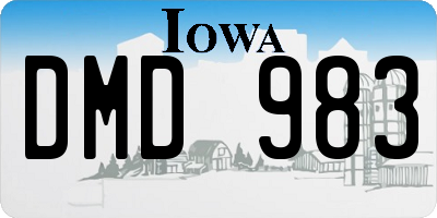 IA license plate DMD983