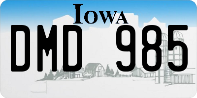 IA license plate DMD985