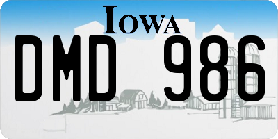 IA license plate DMD986