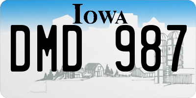 IA license plate DMD987