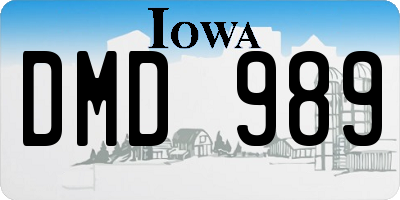 IA license plate DMD989