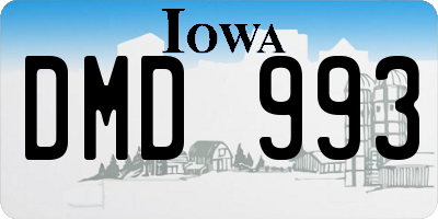 IA license plate DMD993