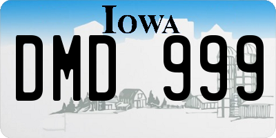 IA license plate DMD999