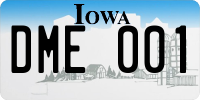 IA license plate DME001