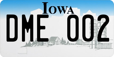 IA license plate DME002