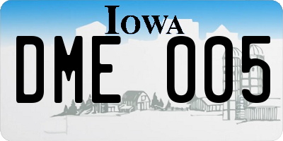 IA license plate DME005