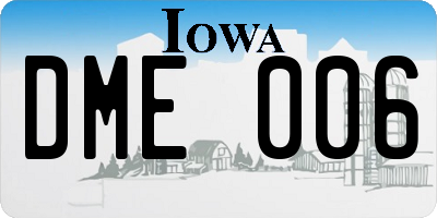 IA license plate DME006