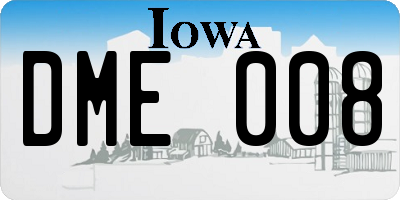 IA license plate DME008