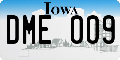 IA license plate DME009