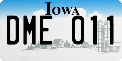 IA license plate DME011