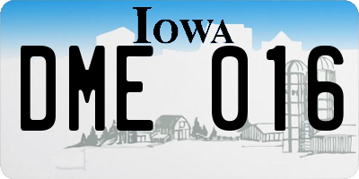 IA license plate DME016