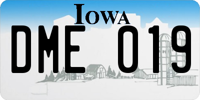 IA license plate DME019