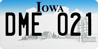 IA license plate DME021