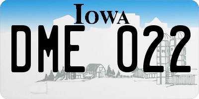 IA license plate DME022