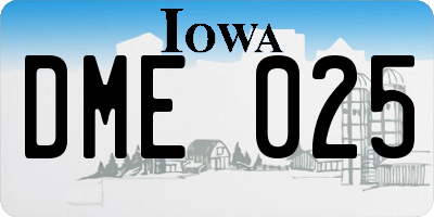 IA license plate DME025
