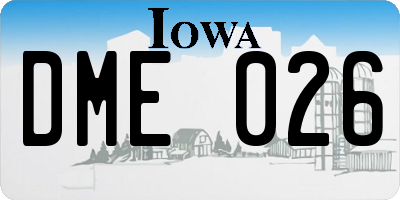 IA license plate DME026