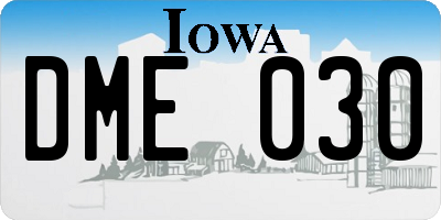 IA license plate DME030