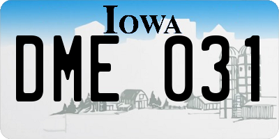 IA license plate DME031