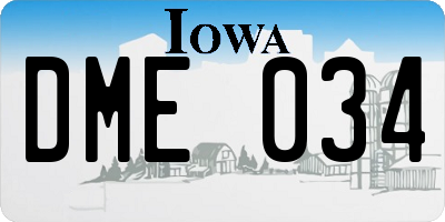IA license plate DME034