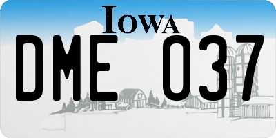 IA license plate DME037
