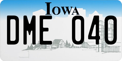 IA license plate DME040