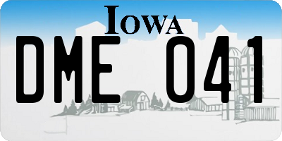 IA license plate DME041