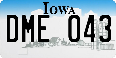 IA license plate DME043