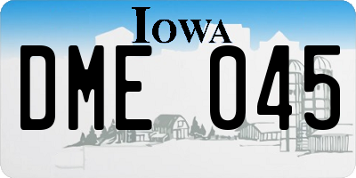 IA license plate DME045
