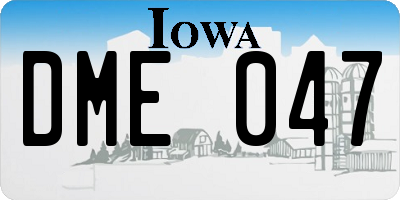 IA license plate DME047