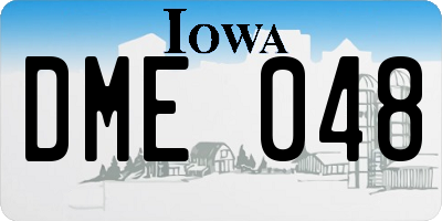 IA license plate DME048