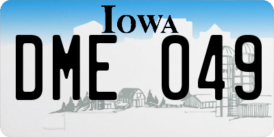 IA license plate DME049