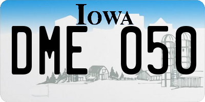 IA license plate DME050