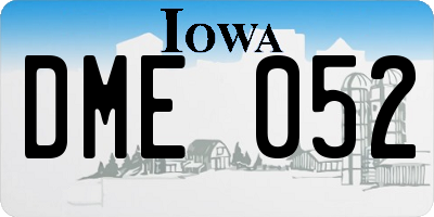 IA license plate DME052