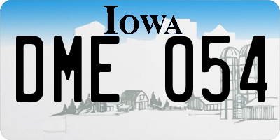 IA license plate DME054