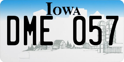 IA license plate DME057