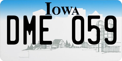 IA license plate DME059