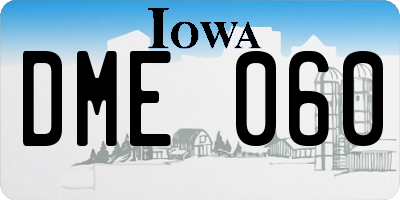 IA license plate DME060