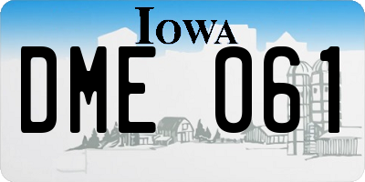 IA license plate DME061