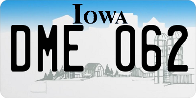 IA license plate DME062