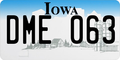 IA license plate DME063