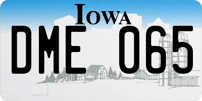 IA license plate DME065