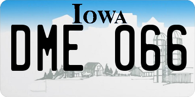 IA license plate DME066