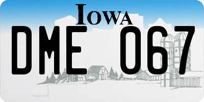 IA license plate DME067
