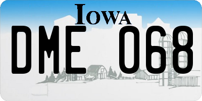 IA license plate DME068