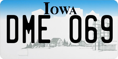 IA license plate DME069