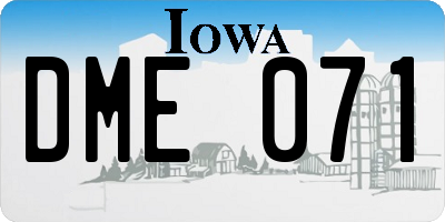IA license plate DME071