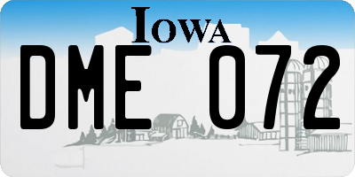 IA license plate DME072