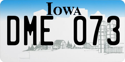 IA license plate DME073