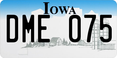 IA license plate DME075