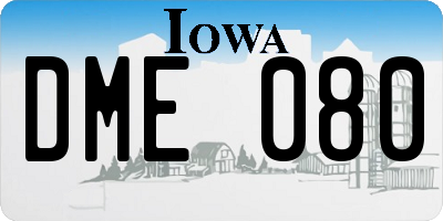 IA license plate DME080